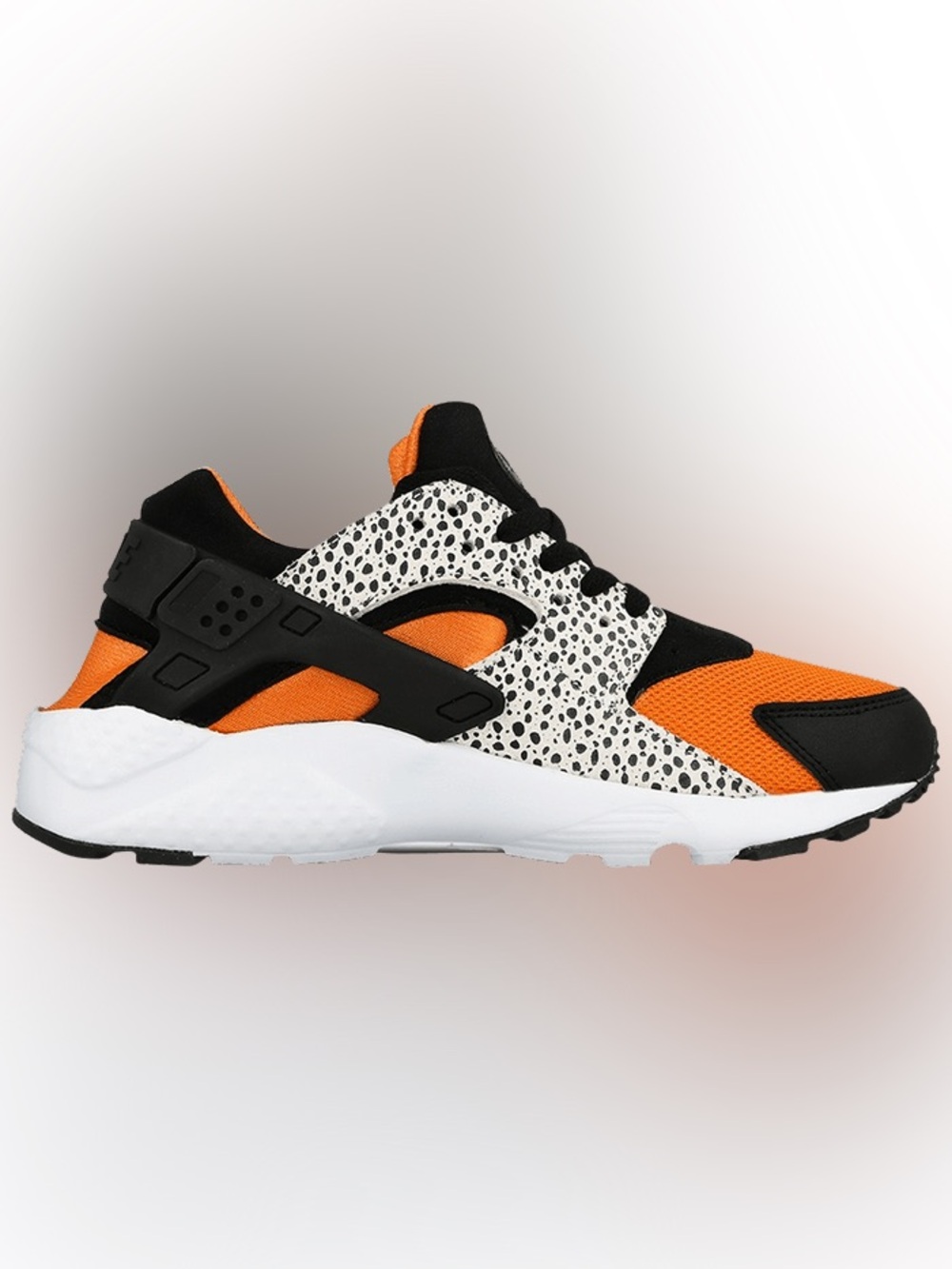 Kids Athletic Sneakers in Orange and Black - Stylish Spot Print